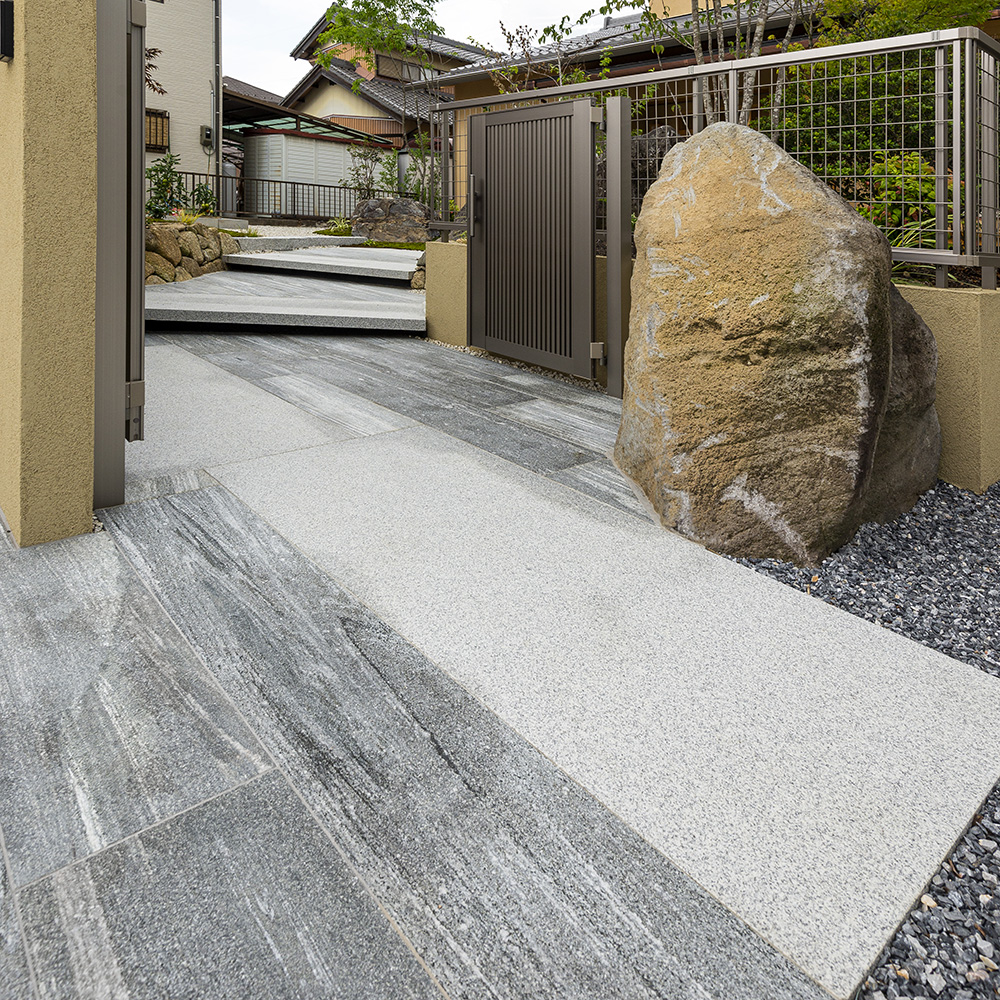 御影玄関踏込石 白 五面バーナー仕上げ | 造園資材館