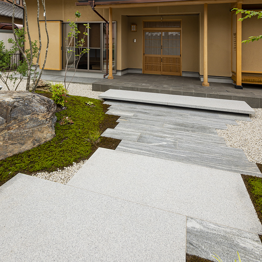 御影玄関踏込石 白 五面バーナー仕上げ | 造園資材館