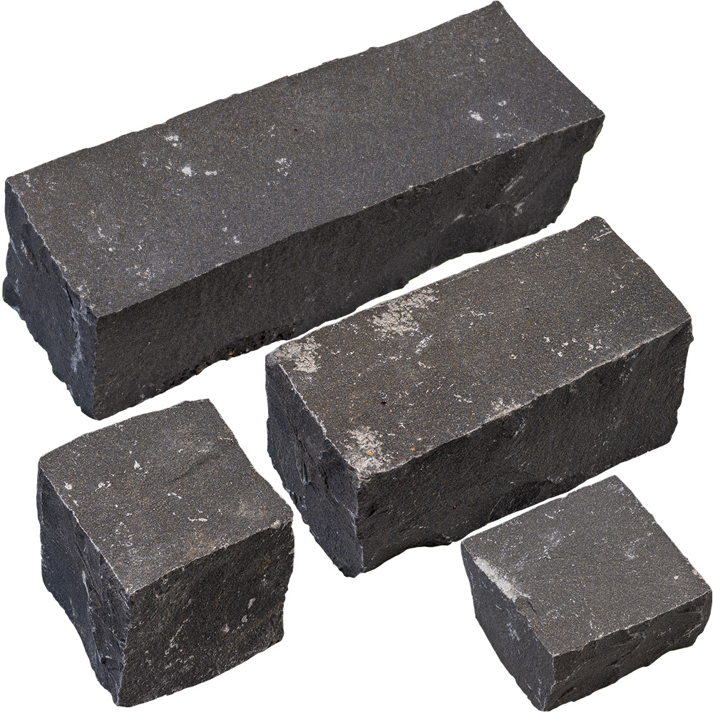 クワンストーンピンコロ 黒 全面割肌仕上げ | 造園資材館