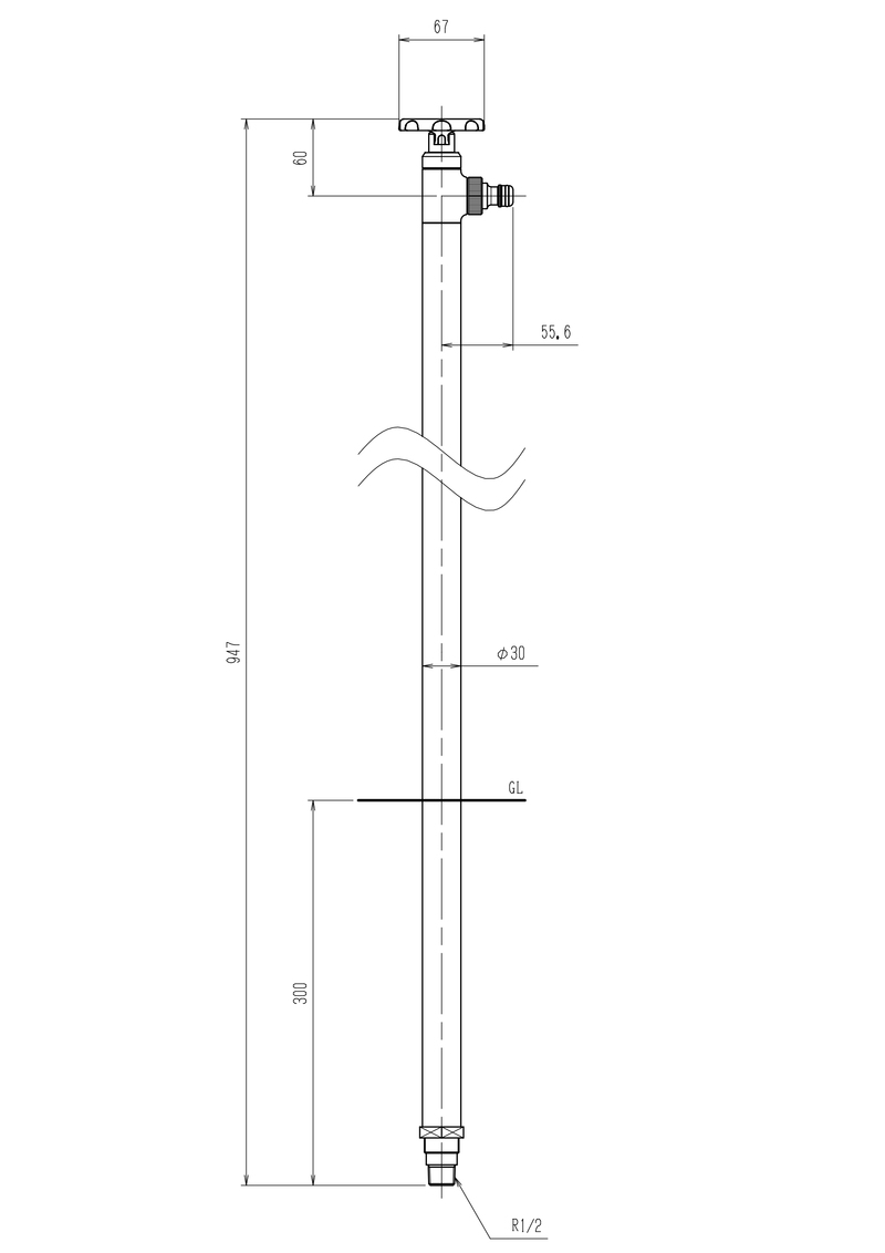 スプリンクルスリムバルブハンドル ブラック | 造園資材館
