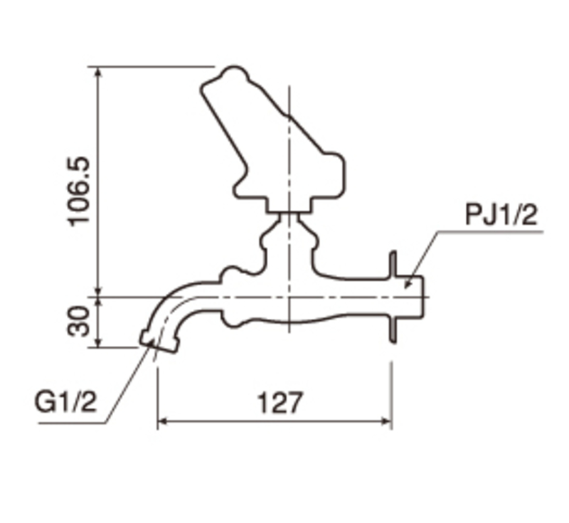 万能ホーム胴長水栓 カエル/メッキ | 造園資材館