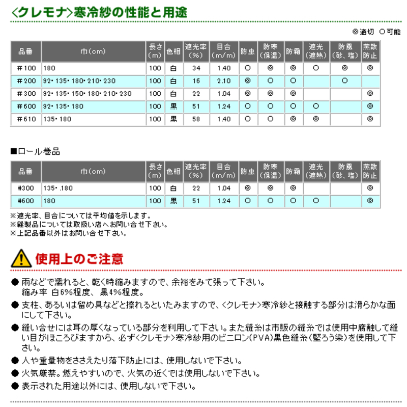 寒冷紗 黒 | 造園資材館